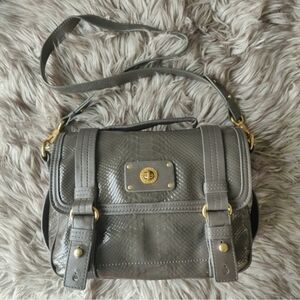 🩶✨ Marc Jacobs ✨🩶 Gray Snake Embossed Genuine Leather Crossbody Messenger Bag